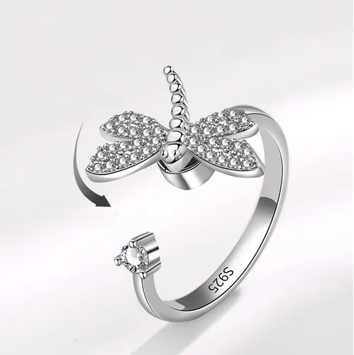 Miniatura 104 de Anillo de plata de ley 925, minimalista, ajustable, hecho a mano, para mujeres y niñas