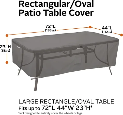 Miniatura 3 de Classic Accessories Ravenna - Mantel rectangular u ovalado resistente al agua de 72 pulgadas para mesa de patio, para exteriores