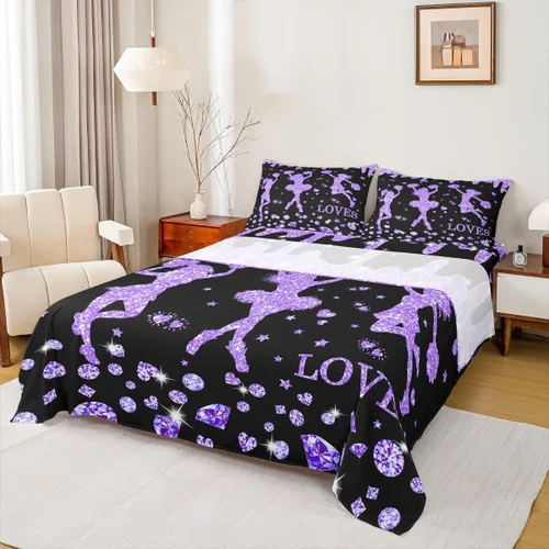 Miniatura 20 de Erosebridal Juego de sábanas de gimnasia para niñas y niños, tamaño individual, juego de sábanas de teñido anudado arcoíris, juego de ropa de cama