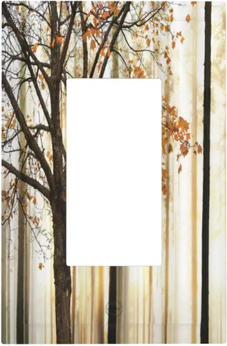 Miniatura 116 de Cubierta de interruptor de luz de 3 cuadrillas con diseño de flores azules púrpuras, cubierta de placa de pared de triple palanca, arbustos florales