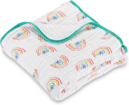 Miniatura 11 de LollyBanks Manta de muselina para bebé, 100% algodón, suave y transpirable, colcha de muselina de 47 x 47 pulgadas, manta para niñas pequeñas, manta