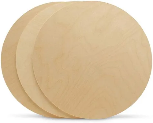 Miniatura 4 de Círculos de madera de 12 pulgadas, 1/4 pulgadas de grosor, discos de madera contrachapada de abedul, paquete de 3 círculos de madera sin terminar