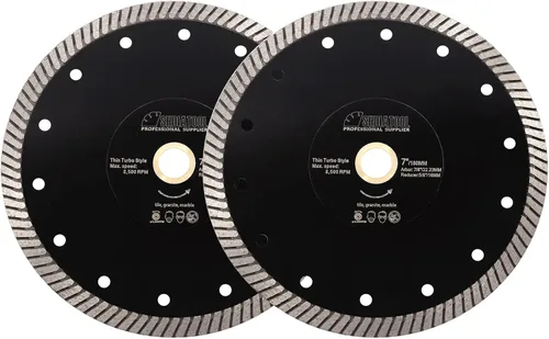 Miniatura 20 de SHDIATOOL Hoja de sierra turbo de diamante de 7 pulgadas, disco de corte súper delgado para azulejos de porcelana y cerámica, rueda de corte