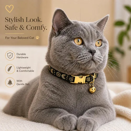 Miniatura 2 de waaag Pet, Moons Stars Suns - Collar para perro y gato, múltiples diseños Crescent Celestial, collar de correa para perro y gato, tamaño XXS