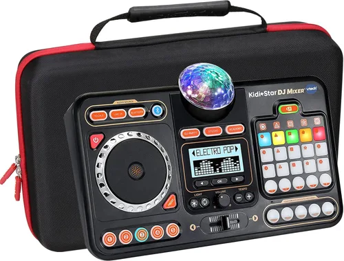 Miniatura 6 de Mchoi Estuche rígido para mezclador VTech Kidi Star DJ/Kidi DJ Mix, pequeño mezclador de DJ con bolsillo de malla para cable, guía de usuario, Negro