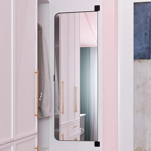 Miniatura 7 de Espejo de armario Hideaway - Espejo retráctil de longitud completa, 35 x 16 pulgadas, montado en la pared, adecuado para dormitorio, vestuario