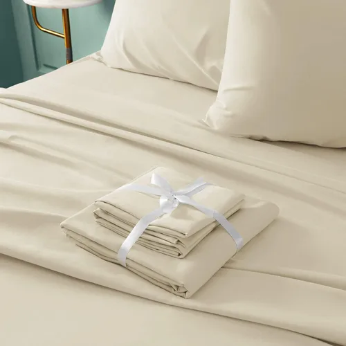Miniatura 4 de BYSURE Juego de sábanas de 6 piezas (tamaño king, crema/beige) - Sábanas de lujo de hotel súper suaves de 1800 hilos, 100% microfibra con bolsillos