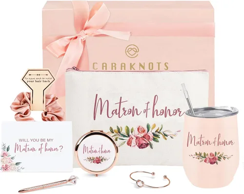 Miniatura 17 de CARAKNOTS Caja de regalo de propuesta de dama de honor, juego de regalo de dama de honor, caja rosa para damas de honor para boda, novia, despedida
