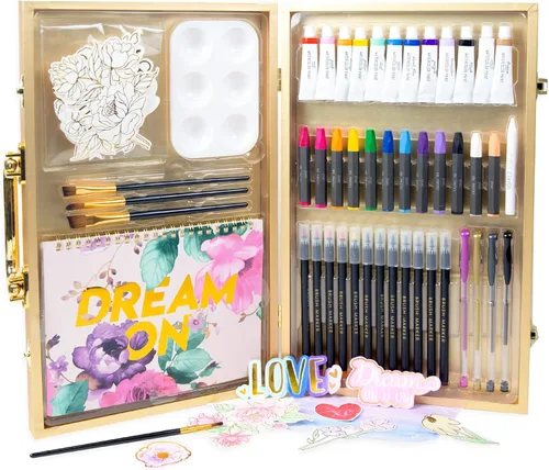 STMT Horizon Group USA, el kit incluye más de 40 elementos esenciales para hacer arte. Colores de agua, pasteles al óleo, marcadores de pincel, bloc