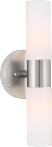Miniatura 12 de Kira Home Duo - Aplique de pared moderno de 14 pulgadas con pantallas de vidrio esmerilado, para baño/tocador, acabado cromado