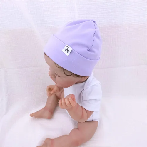 Miniatura 25 de Gorro de punto para recién nacido, para niños y niñas, con forro de satén sedoso, gorro para niños pequeños