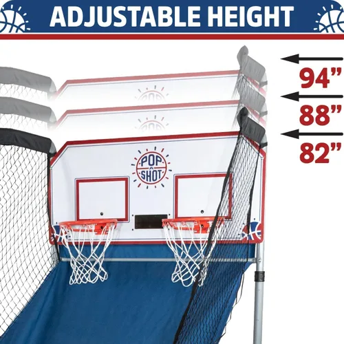 Miniatura 8 de Pop-A-Shot - Home Dual Shot Arcade Basketball Game with NBA Graphics l Sensor Scoring l 16 Game Modes l 7 Balls l Foldable Storage l for All NBA Fans