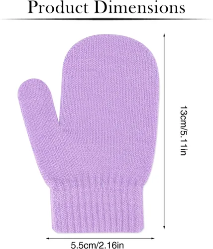 Miniatura 50 de ONESING 5 pares de guantes de invierno negros para bebés y niñas - Guantes cálidos para recién nacidos