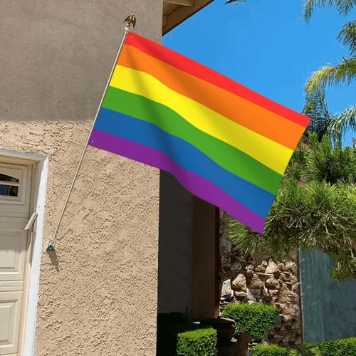 Miniatura 5 de Bandera para exteriores de 2.5 x 4 pies, bandera LGBT de arcoíris y orgullo gay, bandera para decoración del hogar y jardín, con ojales, duradera