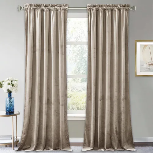 Miniatura 83 de RYB HOME Cortinas de terciopelo verde oliva de 72 pulgadas de largo, cortinas opacas con aislamiento térmico, tratamiento de ventana, decoración