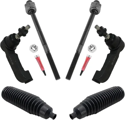 Miniatura 80 de TRQ Kit de dirección interior y exterior para lado del conductor y del pasajero delantero, con cremallera de dirección y fuelle de piñón compatible