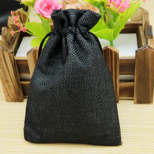 Miniatura 3 de YANGBOYY Bolsas de arpillera, paquete de 25 bolsas de arpillera de 5 x 7 pulgadas, bolsa de regalo con cordón de arpillera, bolsa de regalo de Blanco