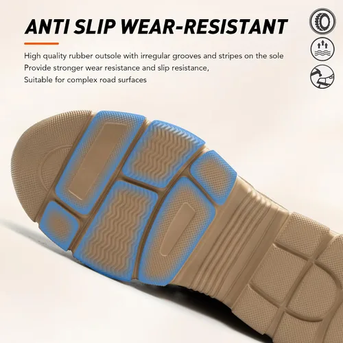 Miniatura 5 de Zapatos de punta de acero para hombres y mujeres, zapatos de trabajo indestructibles, ligeros, cómodos, de seguridad, antideslizantes, zapatos