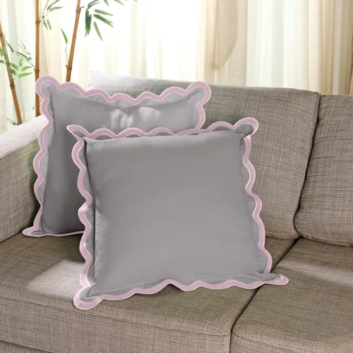 Miniatura 29 de Fundas de almohada Folkulture para sofá o para sala de estar Juego de 2 fundas de almohada (18x18) con diseño boho Fundas de almohada Rubor