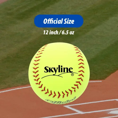 Miniatura 4 de Skyline SL-12 - Paquete de 6 bolas de sóftbol de tamaño y peso oficial de 12 pulgadas, pelota de entrenamiento para juegos, bateo, campo