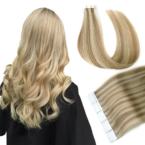 Miniatura 21 de ABH AMAZINGBEAUTY HAIR Extensiones de cinta de cabello humano Remy real, Remi, extensiones de cabello negro con pegamento en trama de piel