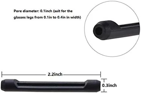 Miniatura 3 de 5 pares de almohadillas de silicona suave negra para los oídos, puntas de las sienes, almohadillas antideslizantes para gafas con gancho