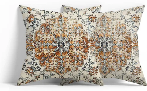 Miniatura 13 de Fundas de almohada con patrón bohemio de doble cara, fundas de almohada retro con diseño floral de mandala hippie, decoración retro, fundas