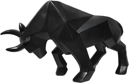 ASNOMY Figurina de Toro de Poliresina para Decoración del Hogar, Esculturas Abstractas, Decoración del Hogar con Ornamento de Animal Original,
