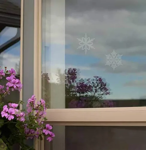 Miniatura 3 de WindowAlert Cobertura Anticolisión de Copo de Nieve - Adhesivo de Ventana UV-Reflectante para Proteger a las Aves Silvestres de Colisiones contra