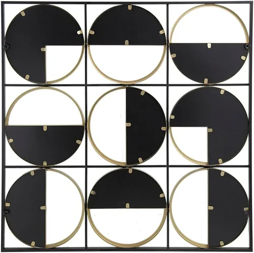 Miniatura 7 de Espejo de pared negro con cuentas de metal ecléctico de 35.6 pulgadas con diseño contemporáneo para dormitorio, sala de reuniones y entrada
