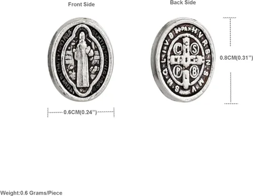 Miniatura 2 de Exorcismo San Benito de Nursia/Medalla de Nuestra Señora/Cruz de Jesús Cuentas sueltas para bricolaje, Rosario, collar, pulsera, coronilla