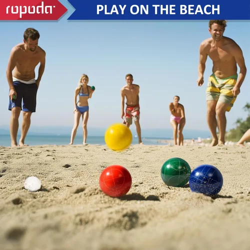 Miniatura 7 de ropoda Juego de bolas de bochas de 4.213 in, tamaño y peso regulables con 8 bolas de resina, bolas de resina para competencia de torneos