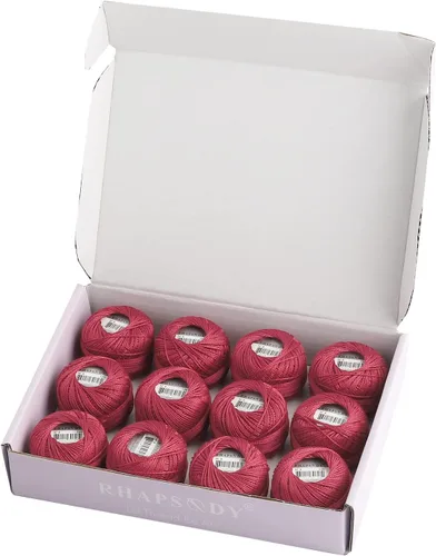 Miniatura 49 de Rhapsody Hilo de algodón perla tamaño 8 hilo de ganchillo Perle 12 bolas Set tejido a mano, bordado, sashiko, punto de cruz, costura, costura, Col. 5