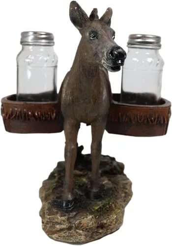 Miniatura 2 de Ebros Gift Western Country Farm Mule Donkey Ass Carrying Saddlebags Figurine Salt Pepper Shakers Holder Decoración De Animales De Trabajo Caballos