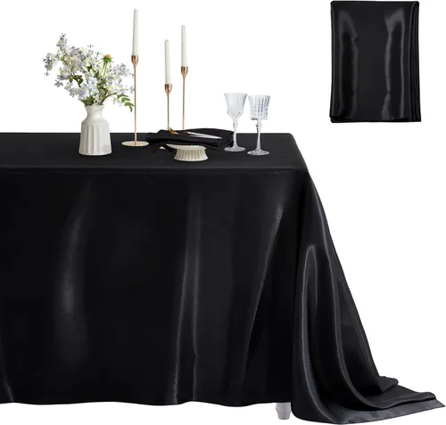 1 Paquete Cubierta de Mesa Cuadrada de Satén Suave Sedoso, Manteles de Mesa de Comedor de Satén para Decoración de Mesa de Banquete de Boda,