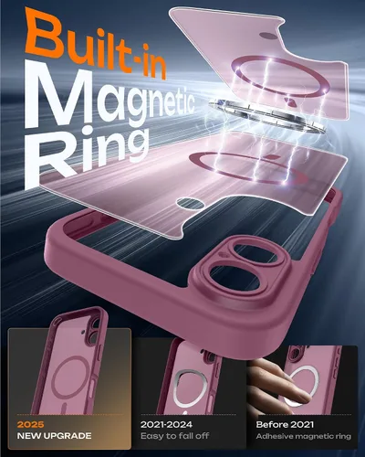 Miniatura 512 de TOCOL Funda para iPhone 11, compatible con Magsafe, protección completa de cámara, imanes integrados, protección contra caídas, funda translúcida