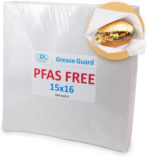 Miniatura 10 de IDL Packaging Hojas de papel a prueba de grasa sin PFAS de 14 x 14 pulgadas, paquete de 4000, Kraft natural, forros para bandejas de alimentos aptos
