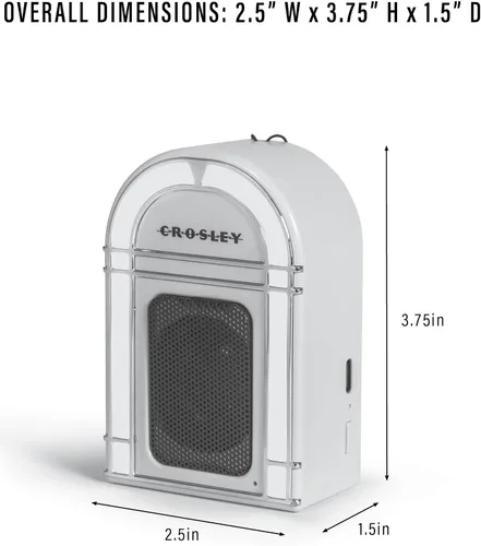 Miniatura 14 de Crosley CR3046A-AB Mini Jukebox Altavoz Bluetooth portátil con luces LED y micrófono, azul aguamarina Azul Aqua