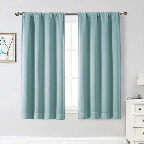 Cortinas opacas para dormitorio, sala de estar, juego de 2 paneles de 54 pulgadas de largo, cortinas de oscurecimiento de habitación con aislamiento