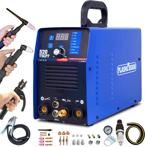 Cortador de plasma Soldador TIG con máquina de soldadura de barra de pulso 520TSCPF Cortador de plasma Combo 200A Soldadura TIG/ARC 50A Corte por