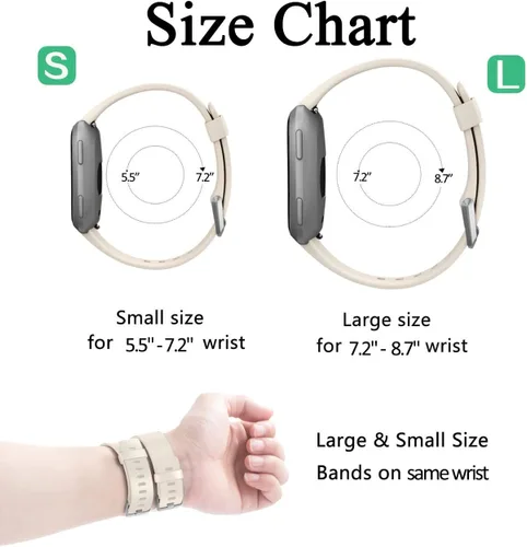 Miniatura 7 de Wepro Correa compatible con correas Fitbit Versa 2 para mujeres y hombres, correa suave compatible con bandas Fitbit Versa, correa deportiva Beige