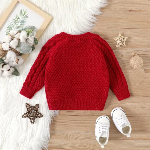 Miniatura 2 de PATPAT Baby Pullover Crewneck Sweater Long Sleeve Solid Color Infant Fall Winter Warm Clothes