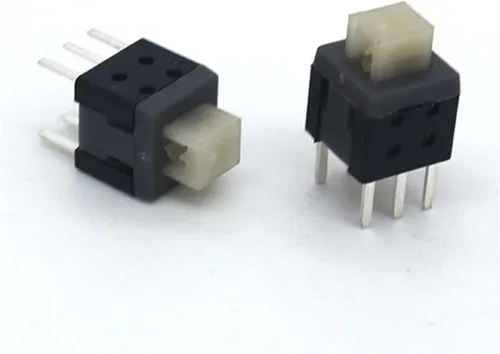 Miniatura 2 de GATSUN Rocker Switch 10pcs Small Micro self Locking Switch 5.8 * 5.8mm wit 6 feet with Lock Touch Switch Button Switch Flat Head White Head Switch