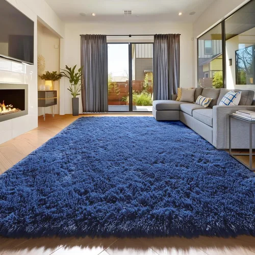 Miniatura 61 de Alfombras moradas para dormitorio de niñas, alfombra de 5 x 8 pies, alfombra peluda esponjosa para sala de estar, alfombras peludas gruesas