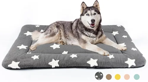 Miniatura 17 de Mora Pets Almohadilla para jaula para perros, alfombra para jaula de perrera para perros pequeños, lavable, bonita cama de estrella para mascotas