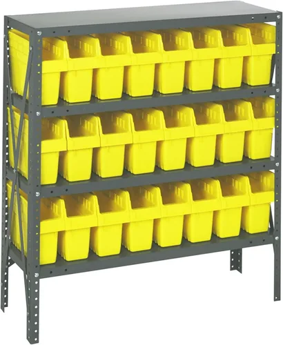 Miniatura 217 de Quantum QSBU-245BK Heavy Duty Shelving Unit with (7) Shelves and (24) QUS245 Black Bins for Garage Warehouse Storage Distribution 400 lb Load