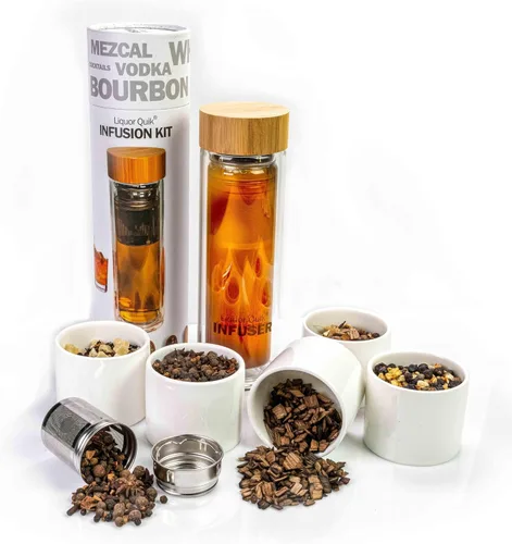 Miniatura 10 de Liquor Quik Kit de infusión de whisky – Kit completo de fabricación de whisky de bricolaje completo con recipiente infusor de vidrio de 15.2 fl oz