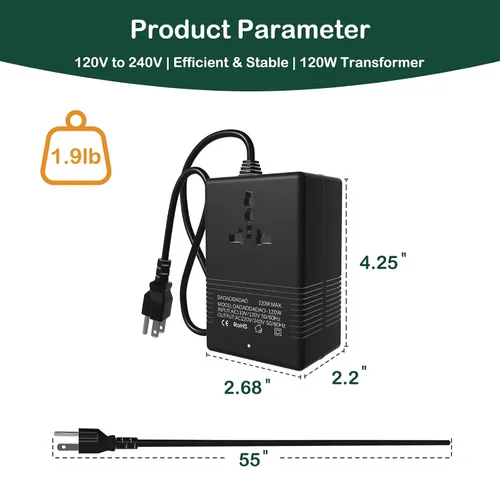 Miniatura 9 de 120 vatios, convertidor de voltaje de 110 V a 220 V, convertidor de voltaje de 110 a 220, transformador de paso ascendente de 110 V a 220 V