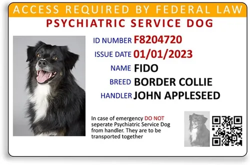 Miniatura 2 de Tarjeta de identificación de perro de servicio psiquiátrico personalizada + registro para animales de servicio incluido NFC y código QR ADA Ready