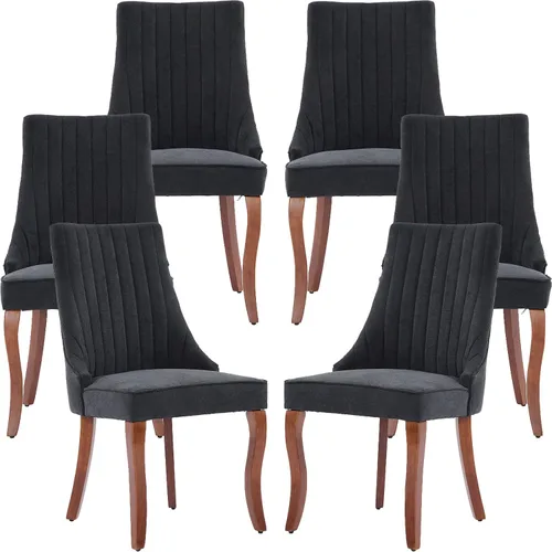 Miniatura 7 de ODUSE-DAILY Juego de 2 sillas de comedor de mediados del siglo en color beige, juego de 2 sillas modernas para cocina y comedor, sillas tapizadas